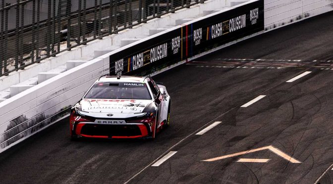 Featured Image for Denny Hamlin secures pole position for Busch Light Clash