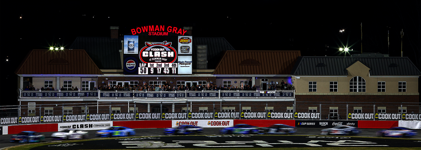 WINSTON SALEM, NORTH CAROLINA - FEBRUARY 02: A general view of racing during the Cook Out Clash at Bowman Gray Stadium on February 02, 2025 in Winston Salem, North Carolina. (Photo by Sean Gardner/Getty Images)